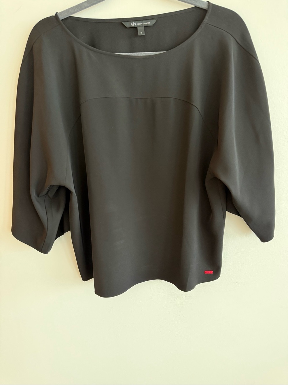 Armani Exchange Black Boxy Short-Sleeve Tunic